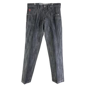 Southpole Premium Hip Hop Loose‎ Straight Leg Y2K Denim Jeans Pants Black 38 EUC